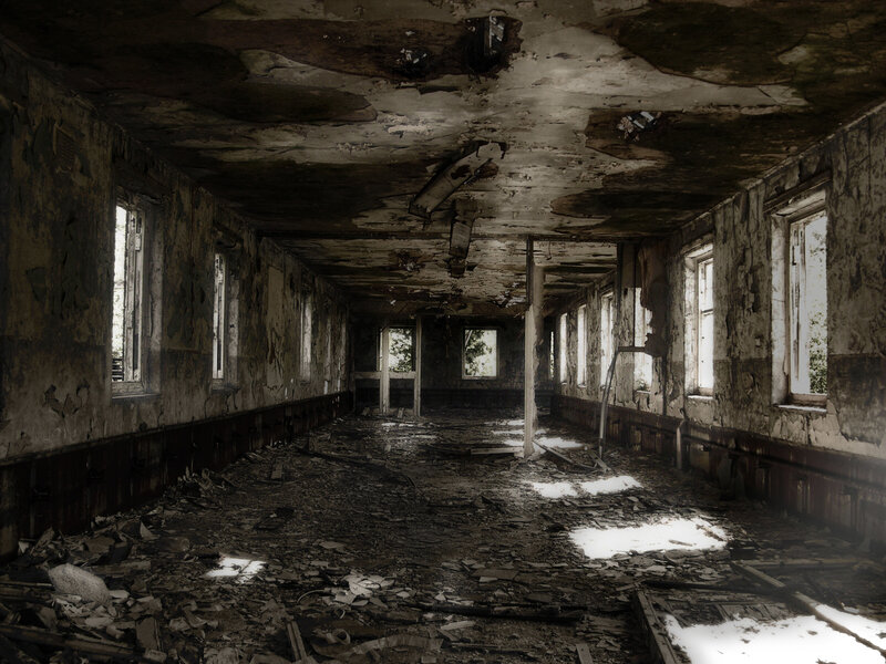abandoned hallway interior