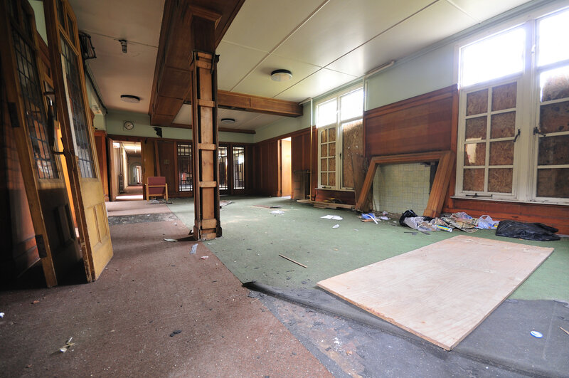 Abandoned hallway interior