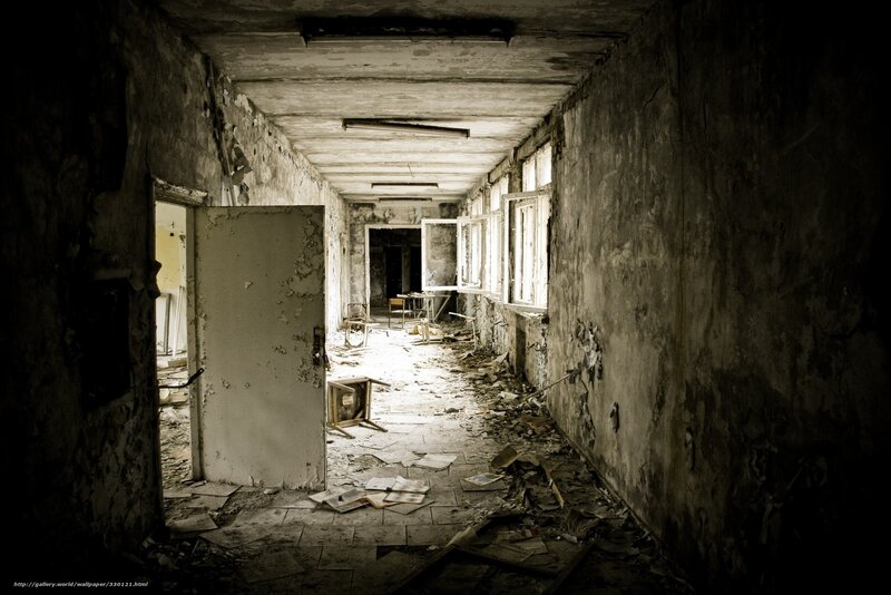 abandoned hallway interior