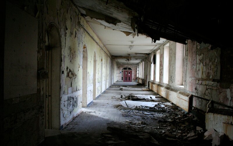 Abandoned Hallway — White