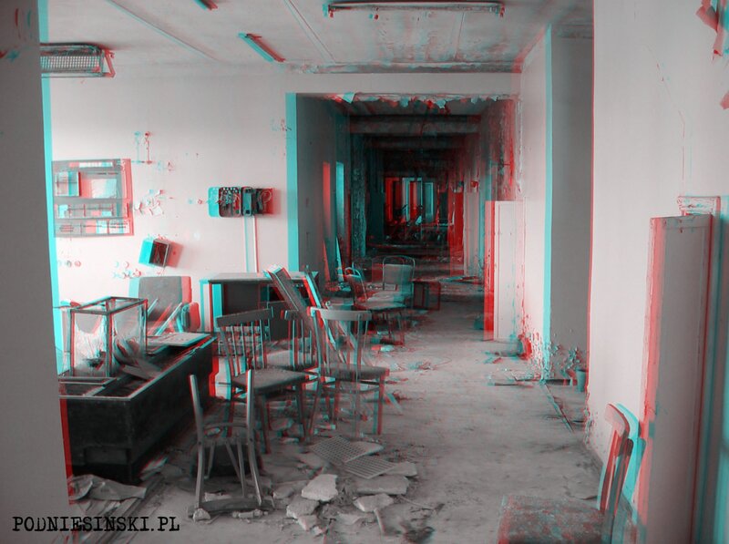 abandoned hallway with debris