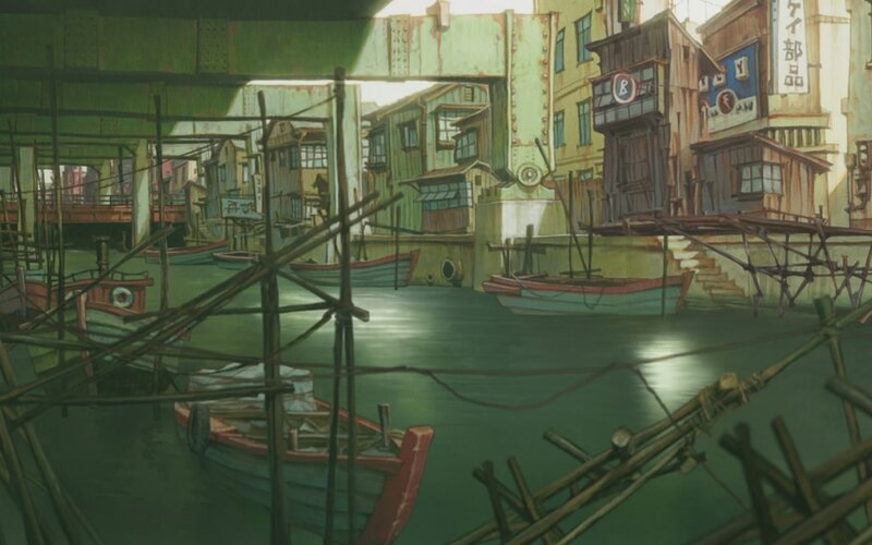 abandoned harbor scene