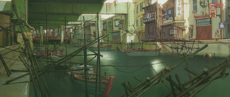 abandoned harbor scene