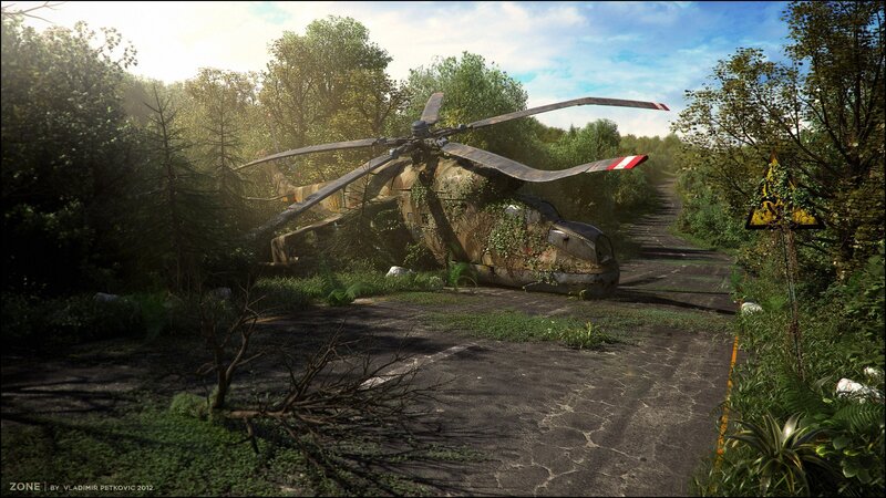 Abandoned Helicopter — Green