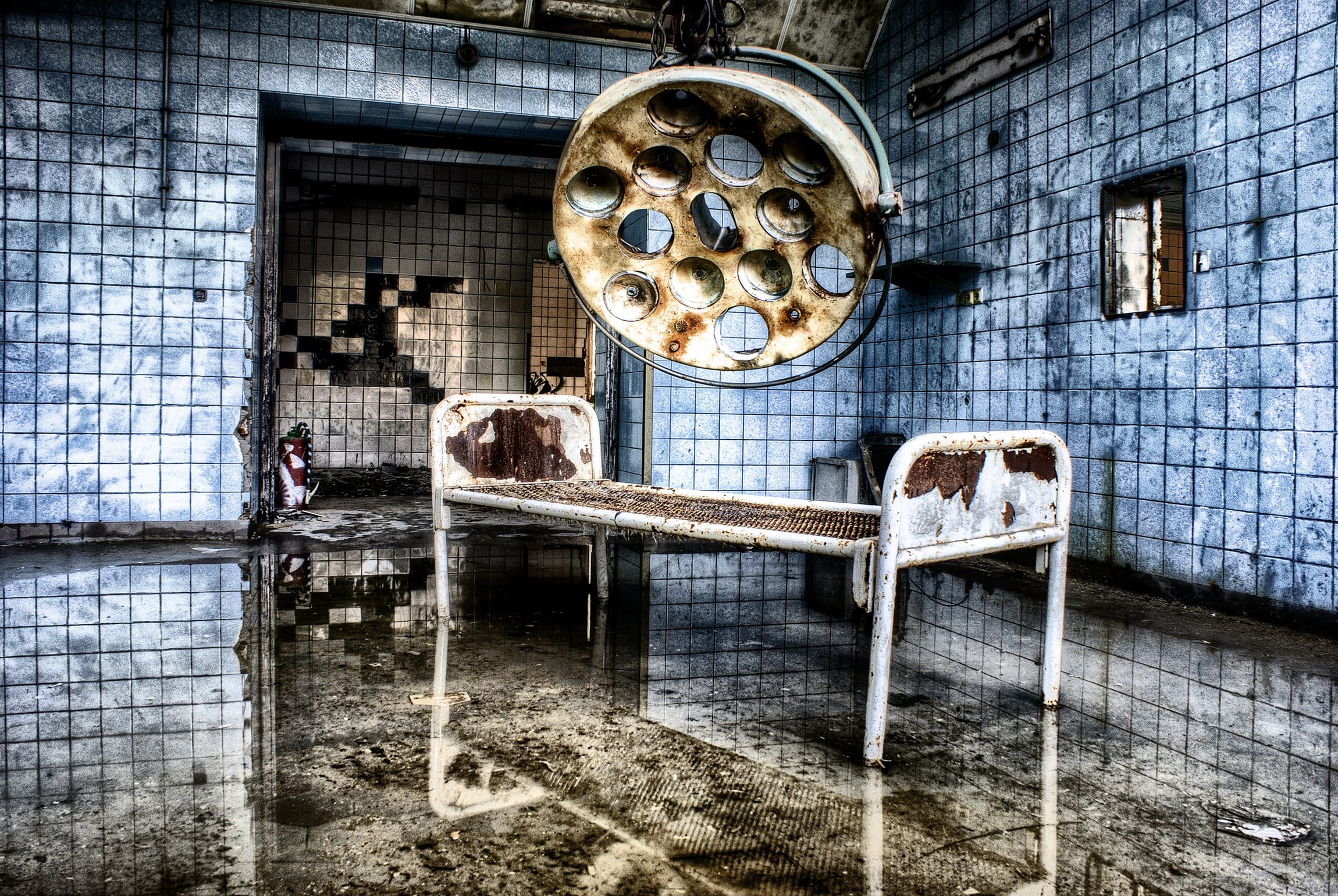 abandoned hospital room