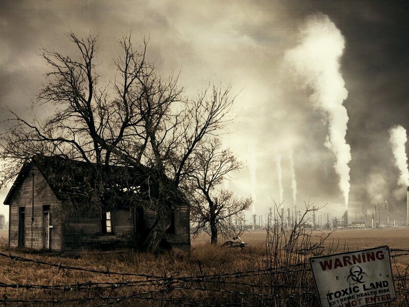Abandoned House and Toxic Land