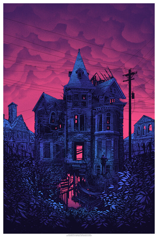 Abandoned House at Dusk — Purple