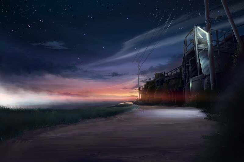 Abandoned House at Night — Purple