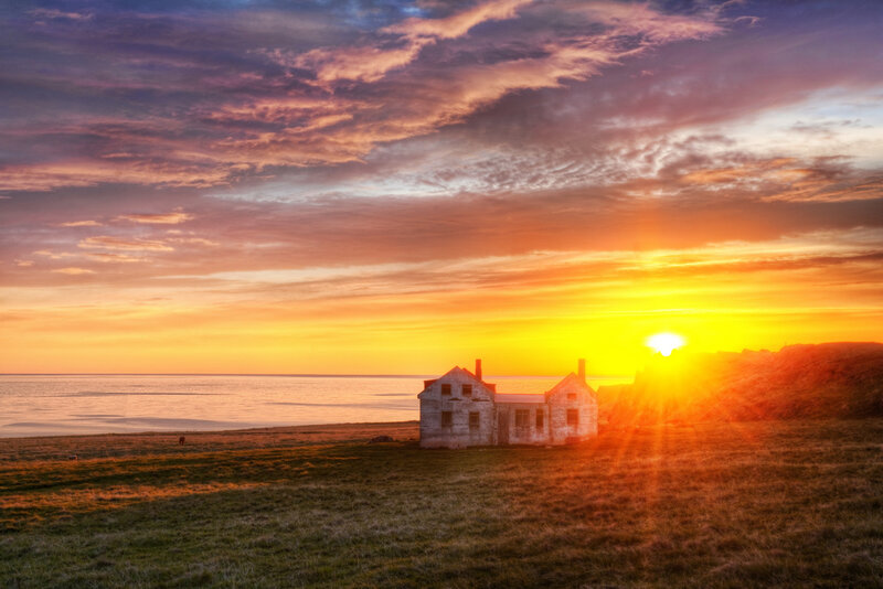 Abandoned House at Sunset — Orange