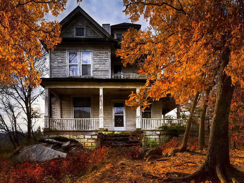 Abandoned House in Autumn — Orange