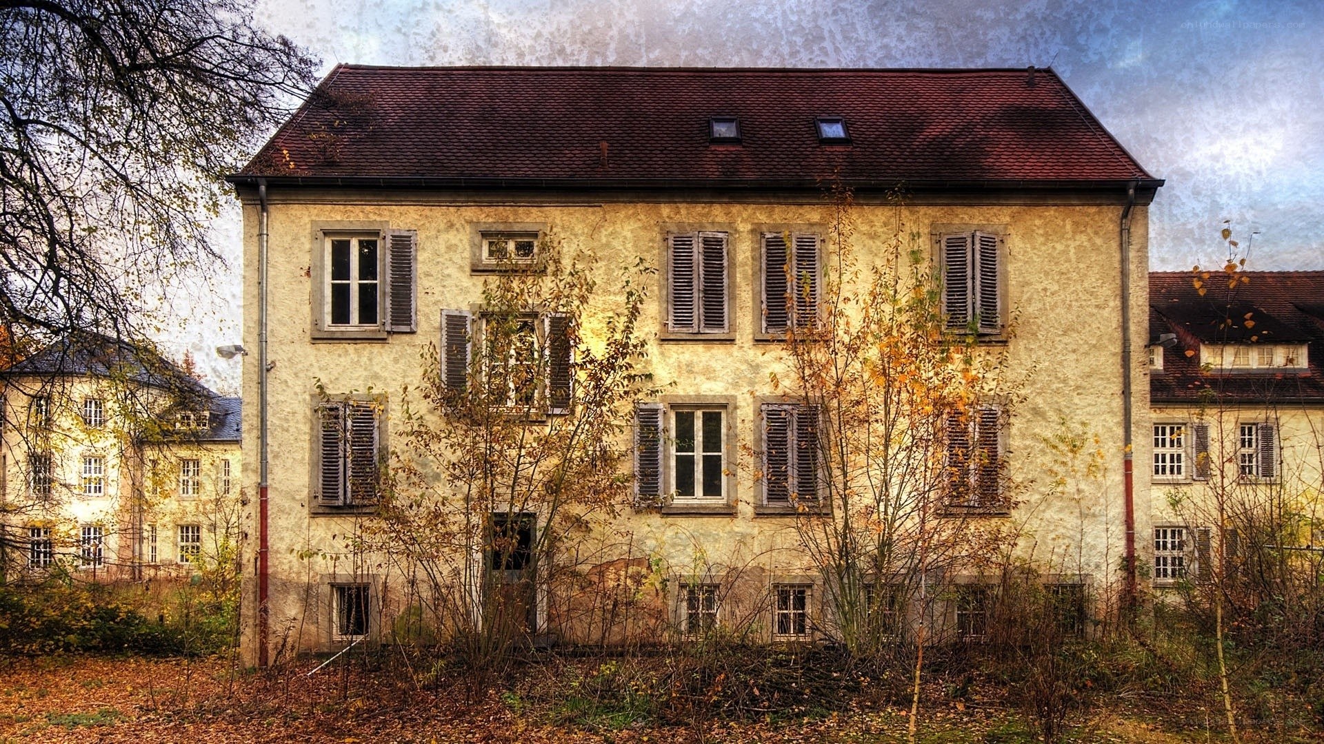 Abandoned house in autumn