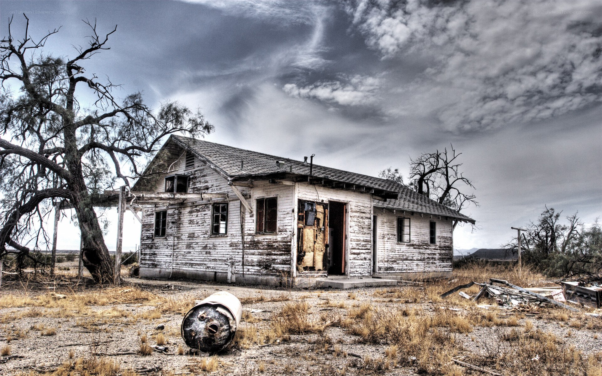 abandoned house in desert