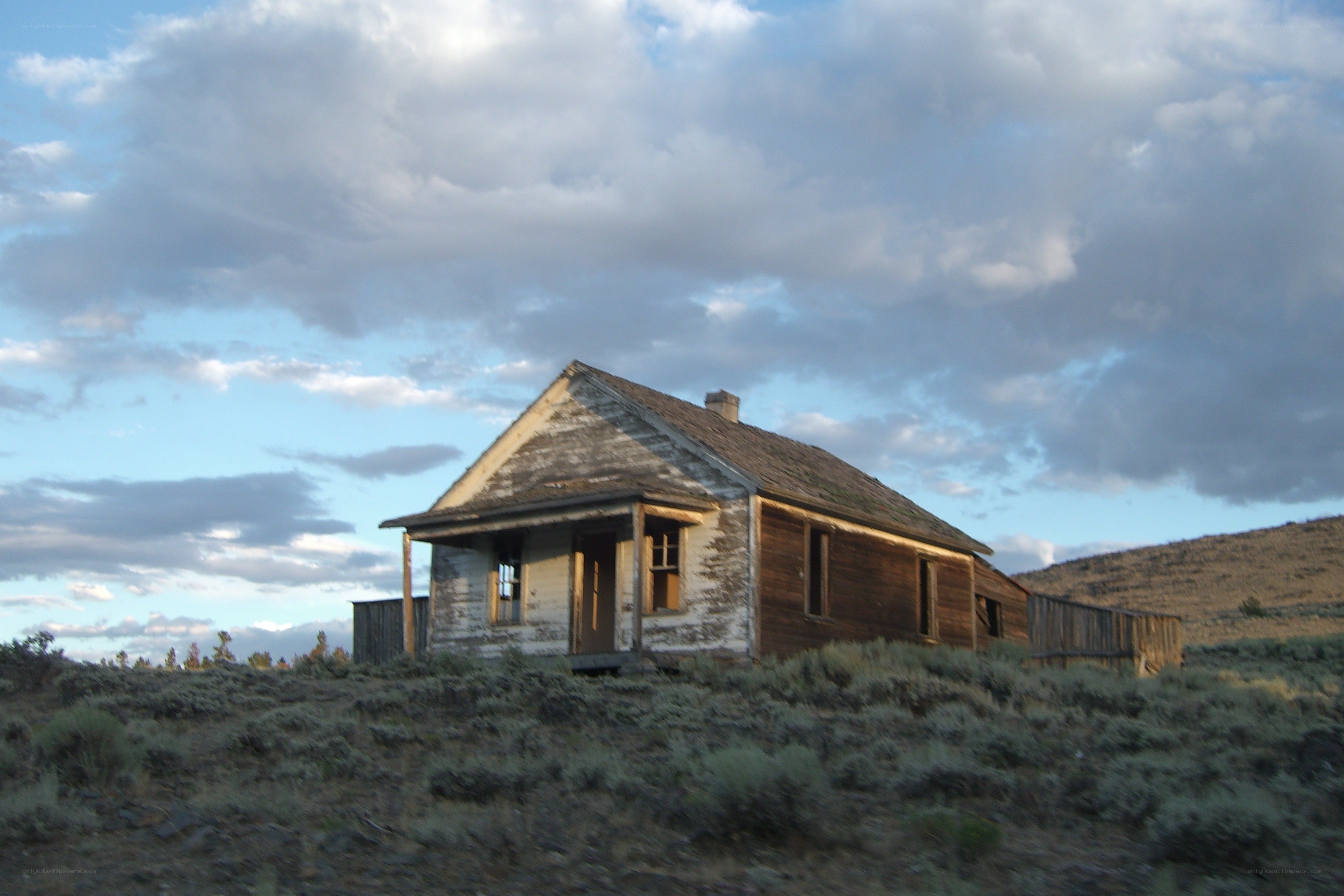 abandoned house in desert