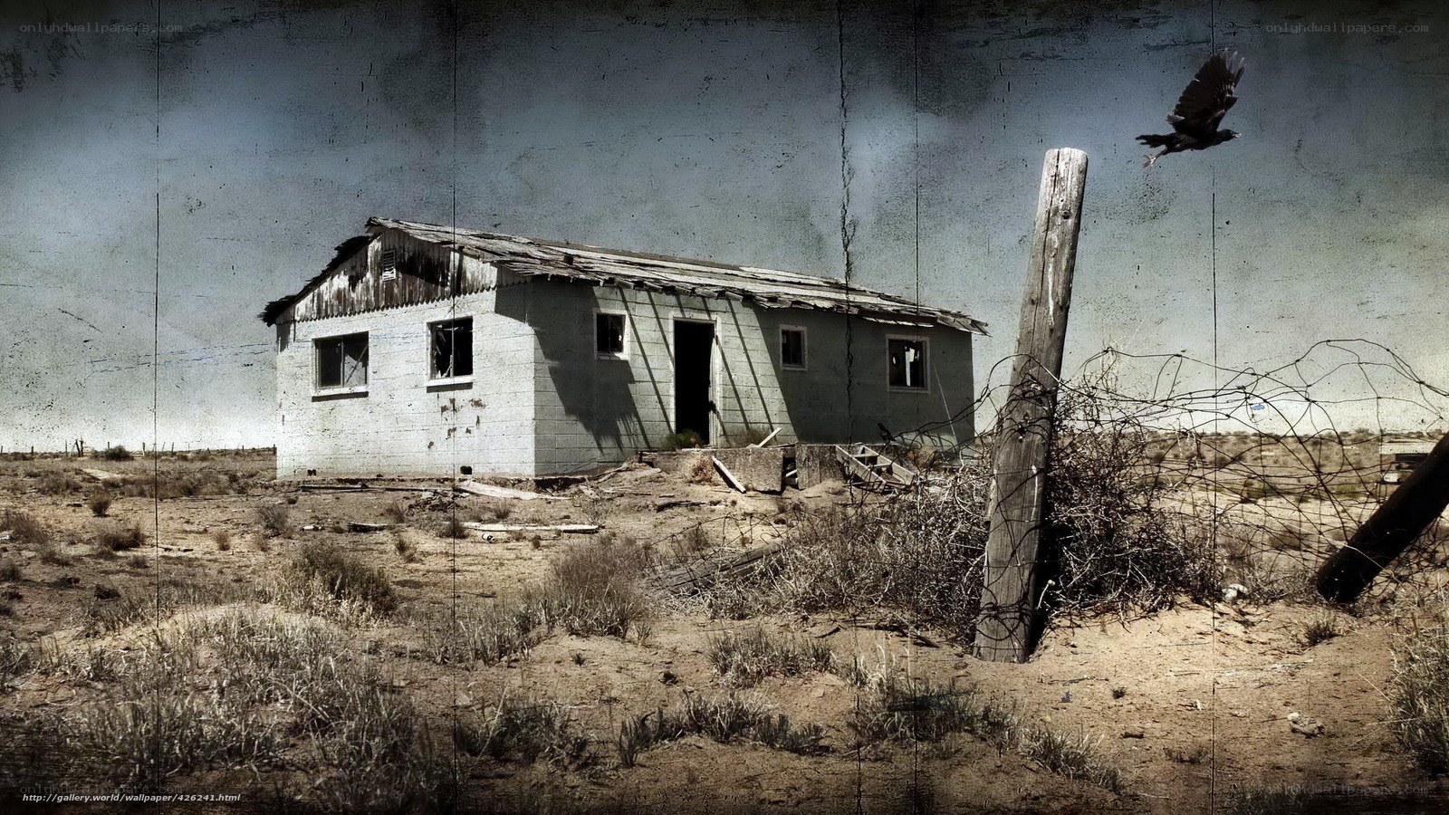 Abandoned house in desert