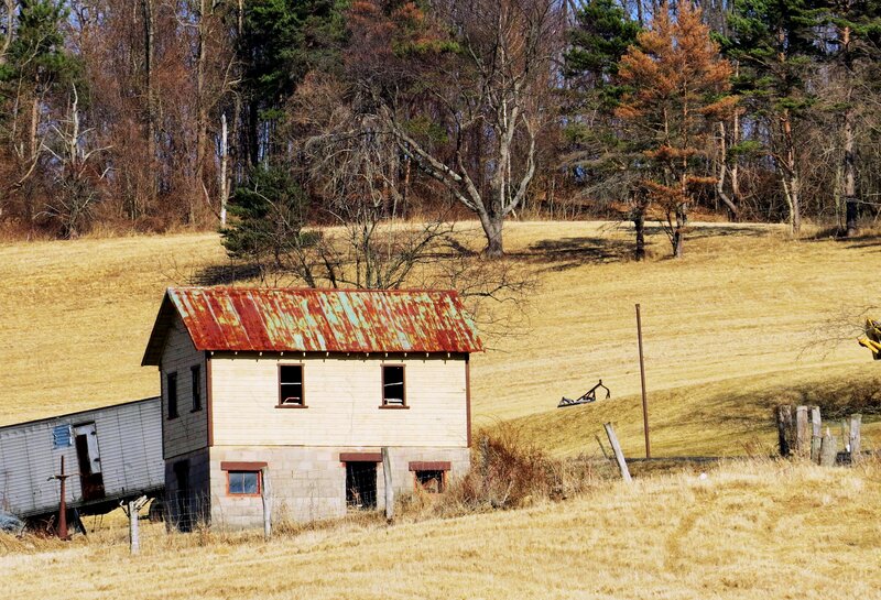 Abandoned House in Field — Brown