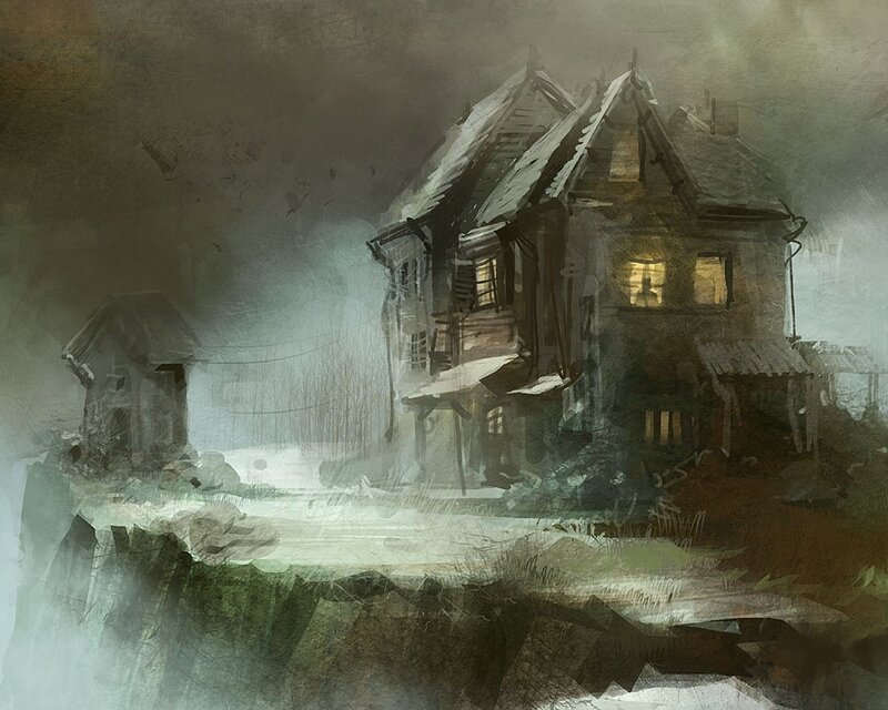 Abandoned House in Fog — Gray, Eerie
