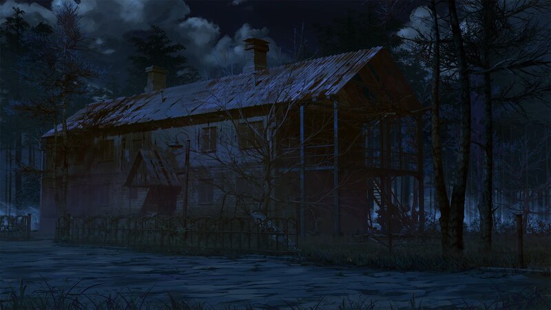 Abandoned House in Forest — Blue