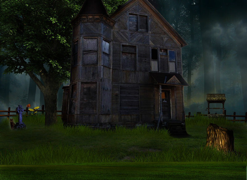 Abandoned House in Forest — Green, Creepy