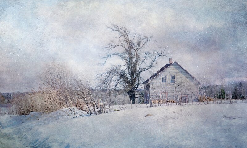 Abandoned House in Snow — White, Cold
