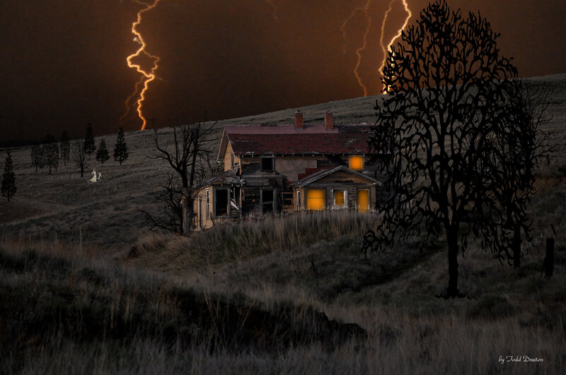 Abandoned House in Storm — Brown