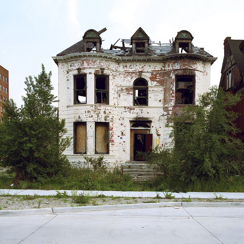 Abandoned house in urban area