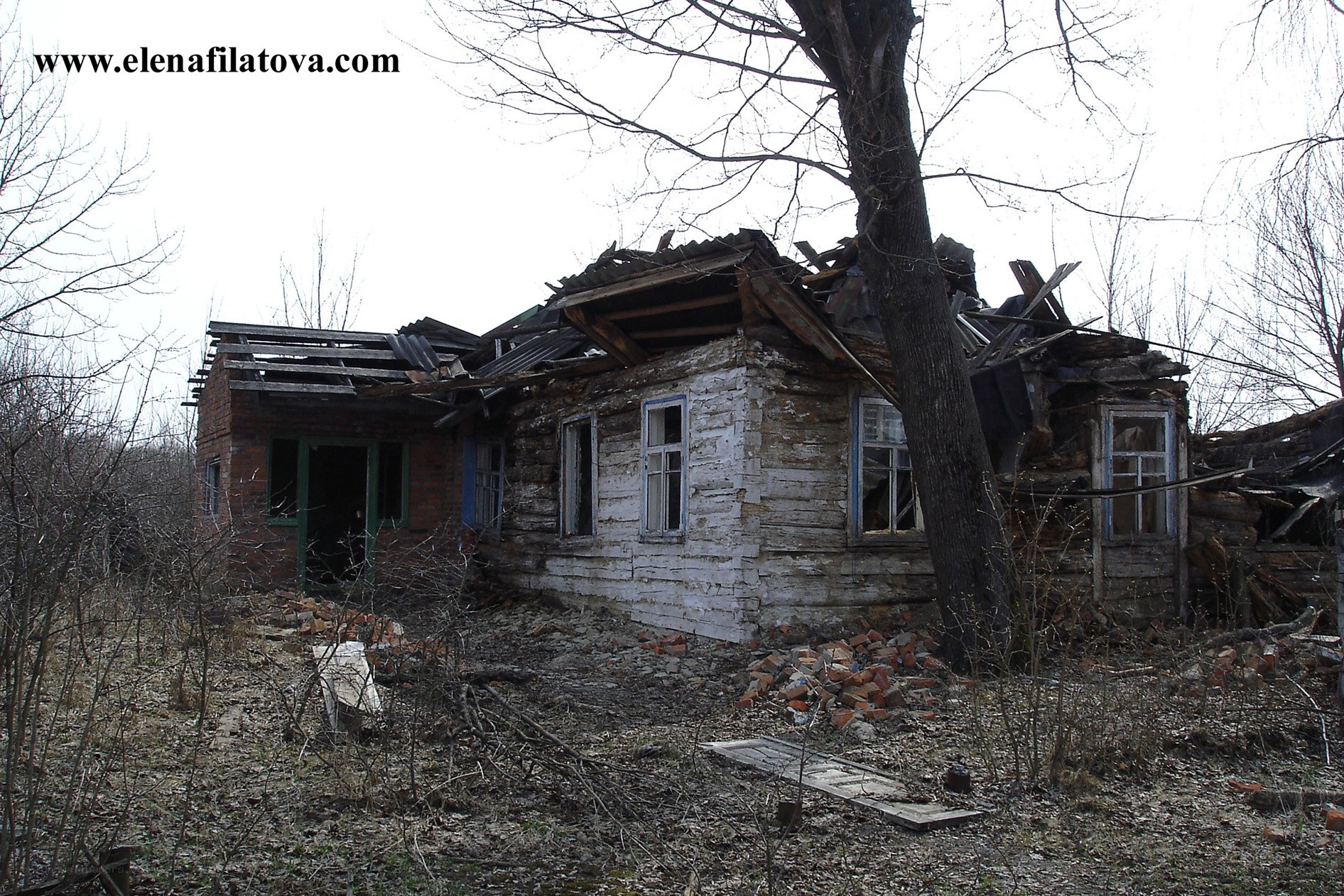 Abandoned house in winter