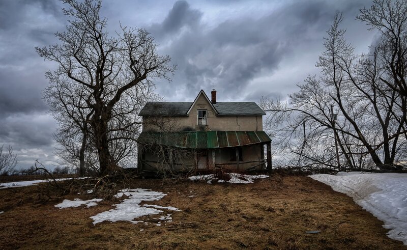 Abandoned House in Winter — Gray