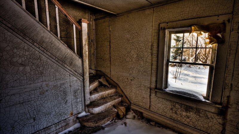 Abandoned House Interior — White, Desolate
