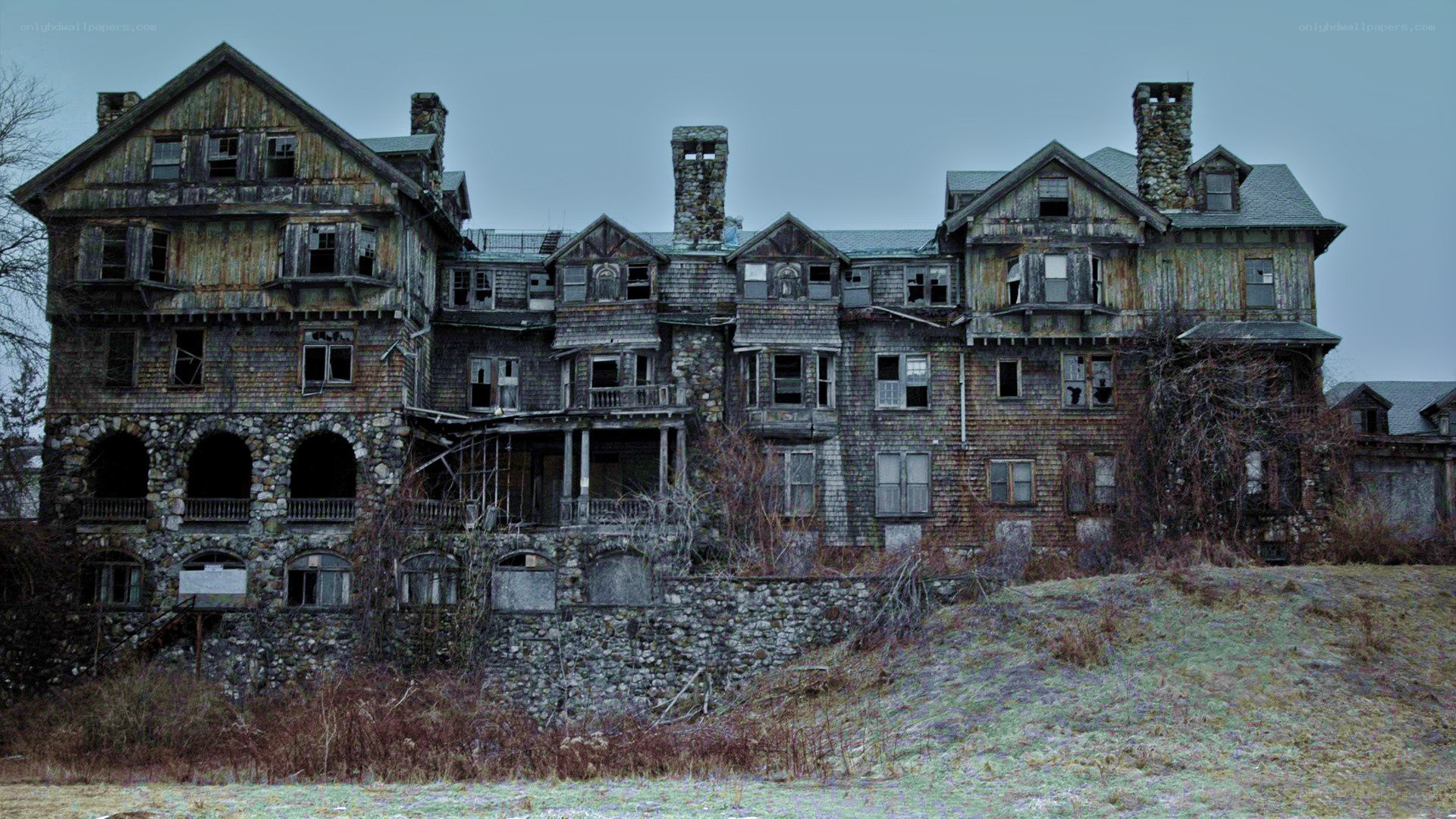 abandoned house on a hill
