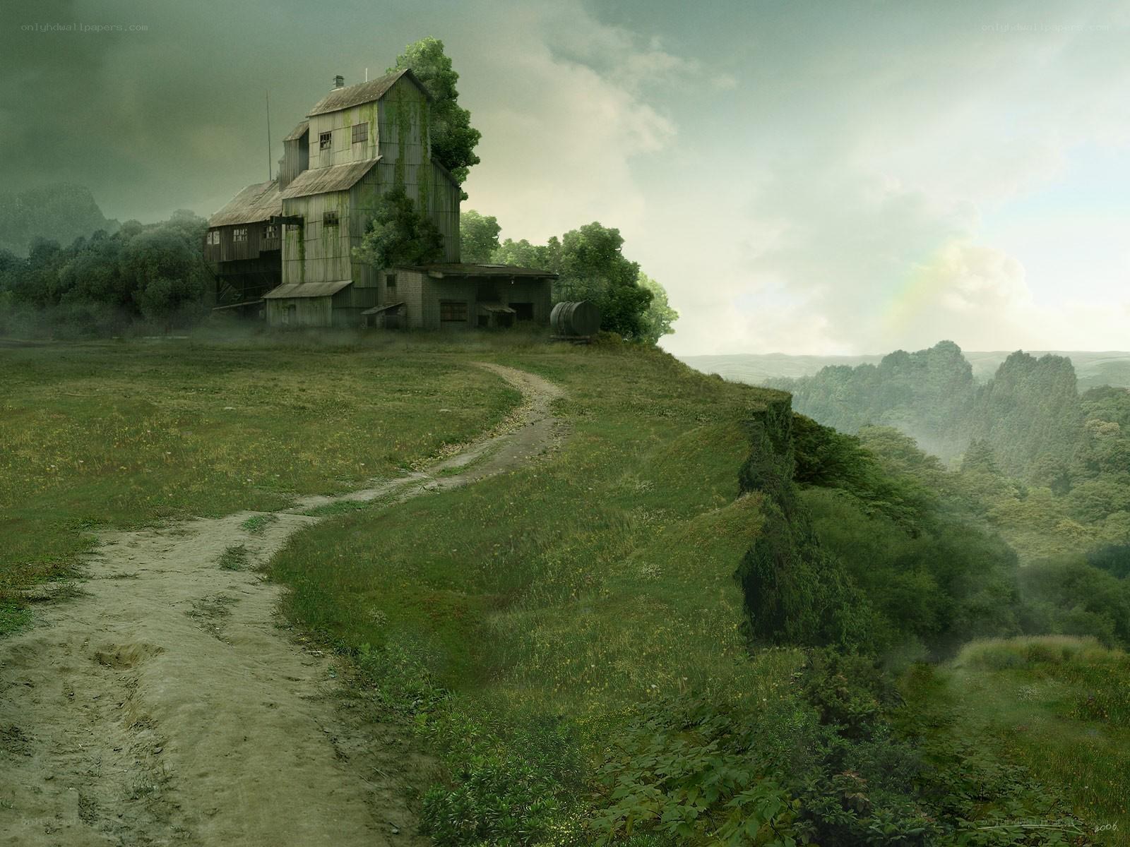abandoned house on a hill