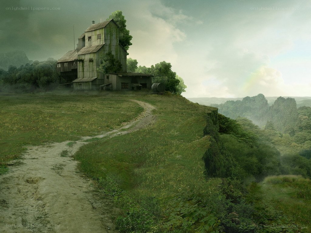 abandoned house on a hill