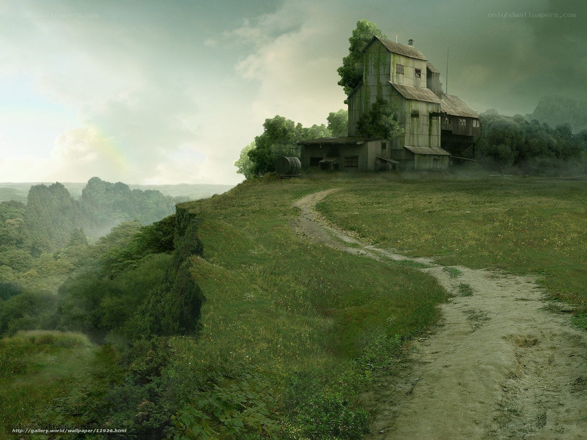 Abandoned house on a hill