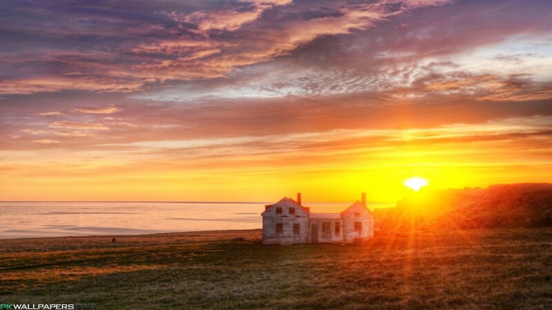 Abandoned House on Coast — Orange