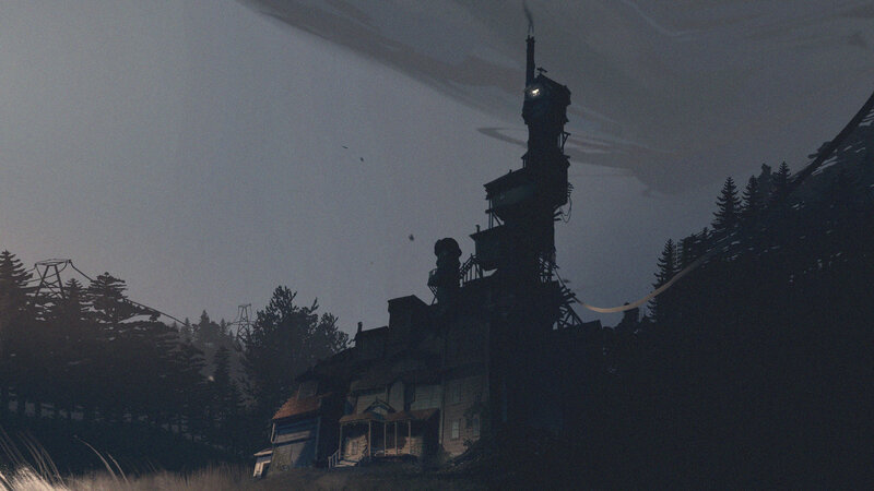 Abandoned House on Hill — Gray, Dramatic