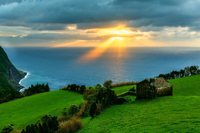 Abandoned House on Hill — Green, Dramatic, Sunrise