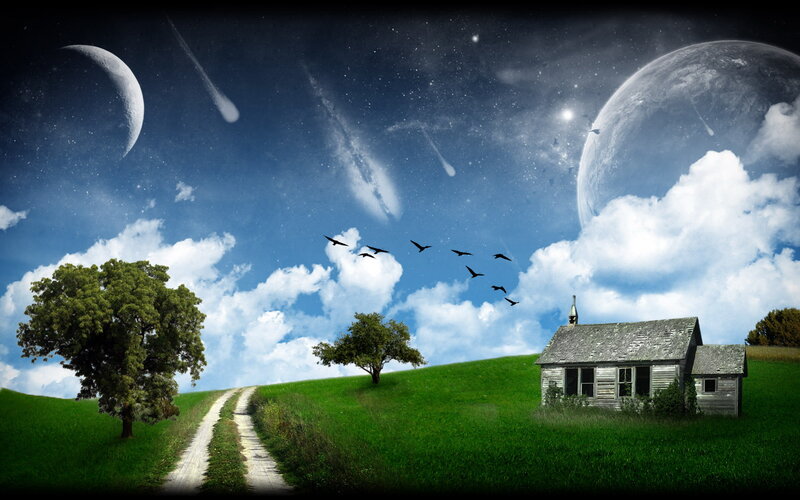 Abandoned House on Hill — Green