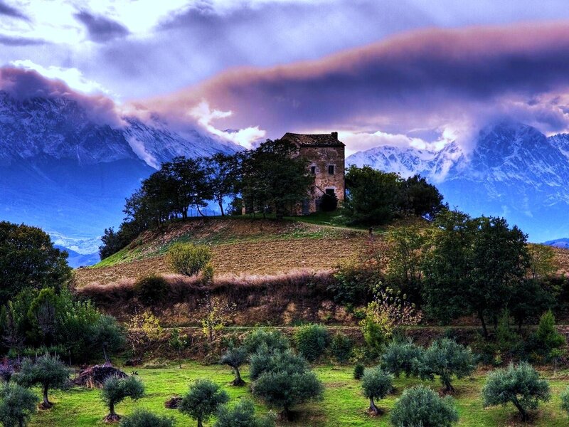 Abandoned House on Hill — Purple, Dramatic