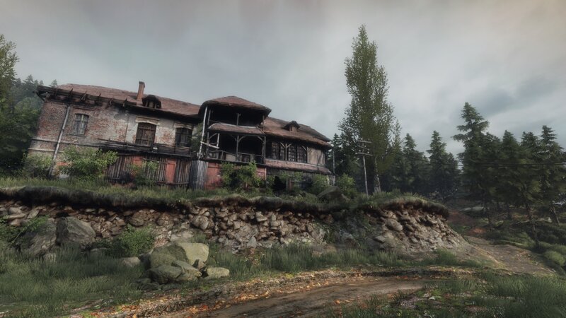 Abandoned House on Hillside — Green
