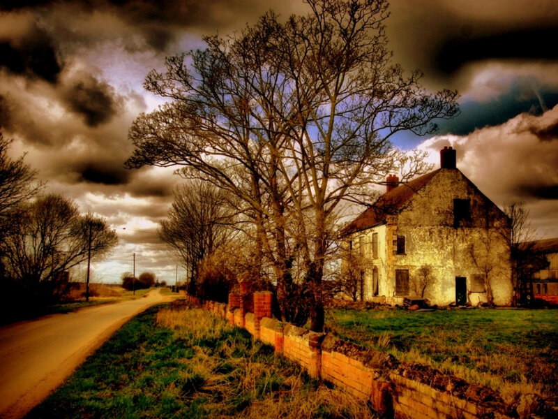 Abandoned House on Road — Brown