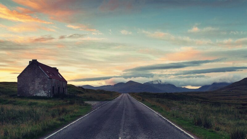 Abandoned House on Road — Green