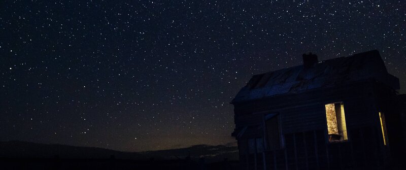 Abandoned House under Stars