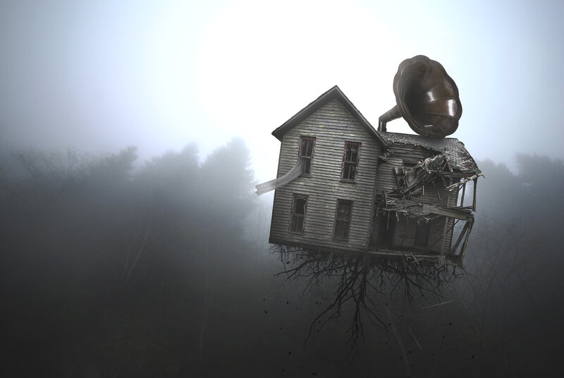 Abandoned House with Gramophone