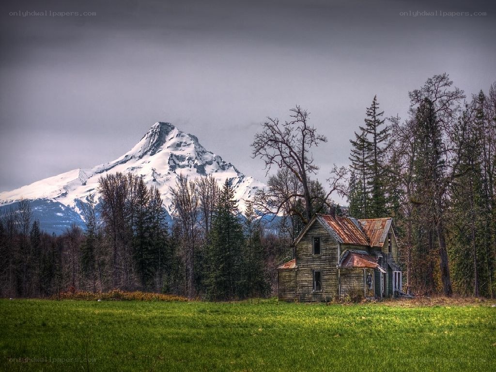 Abandoned house with mountain view