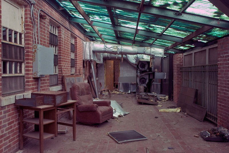 abandoned indoor corridor