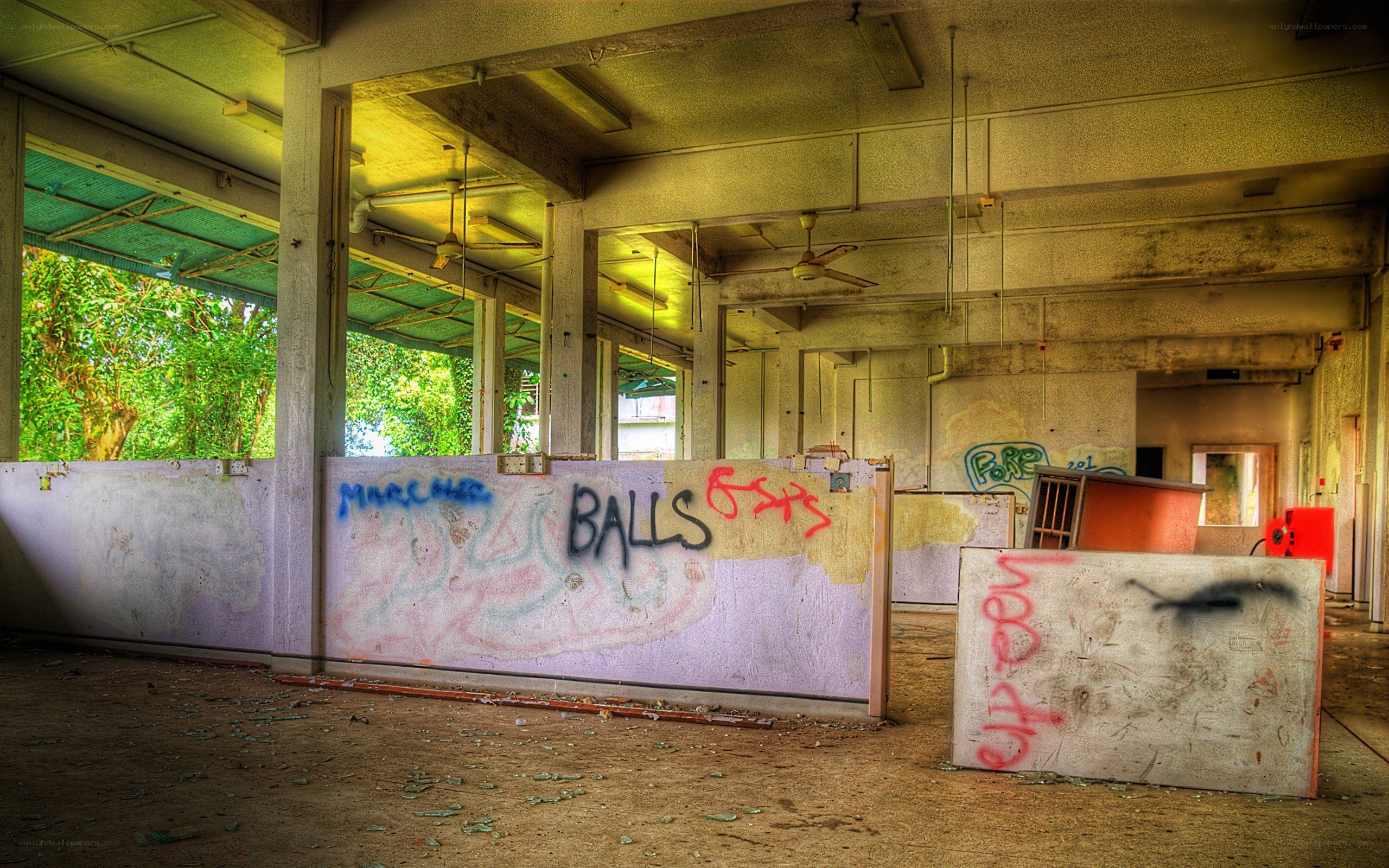 abandoned indoor shooting range