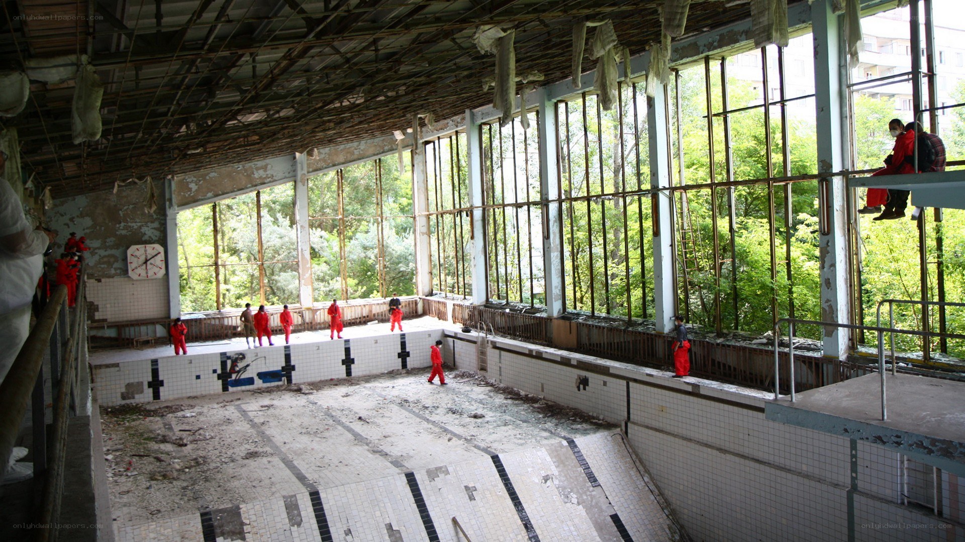 Abandoned indoor swimming pool