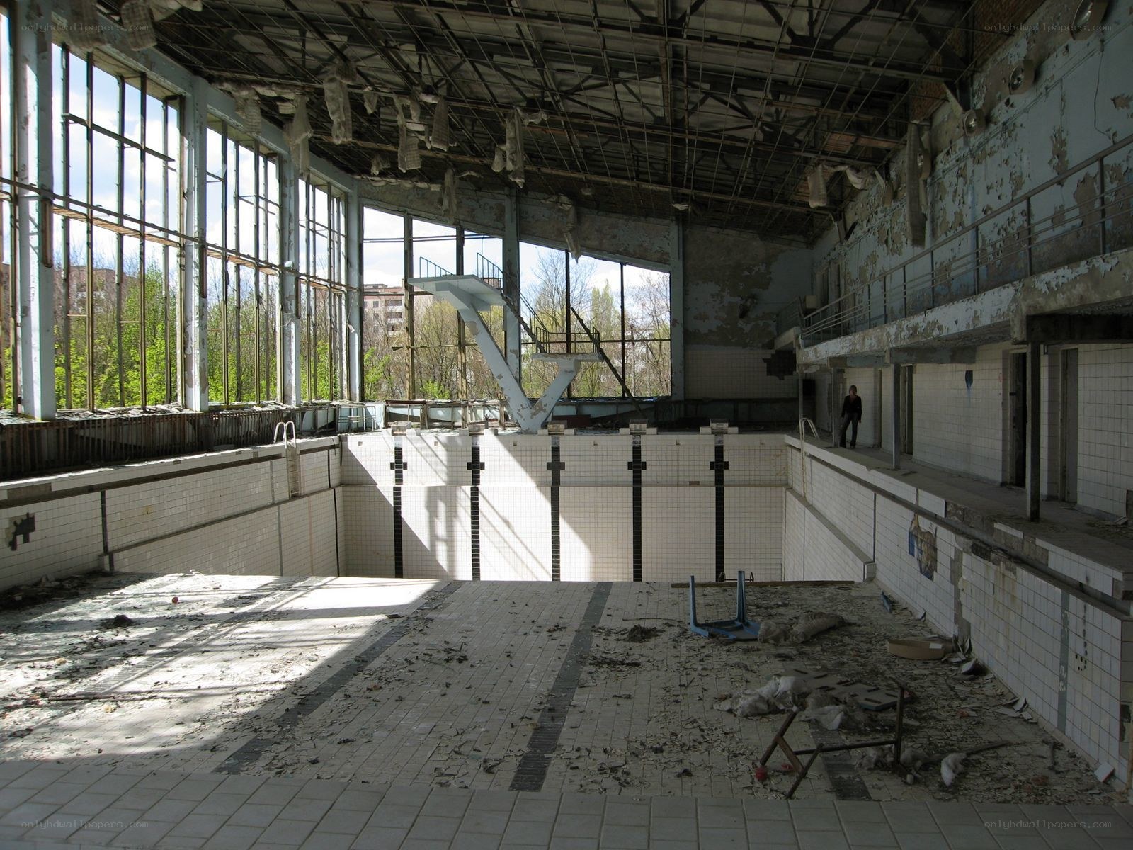 Abandoned indoor swimming pool