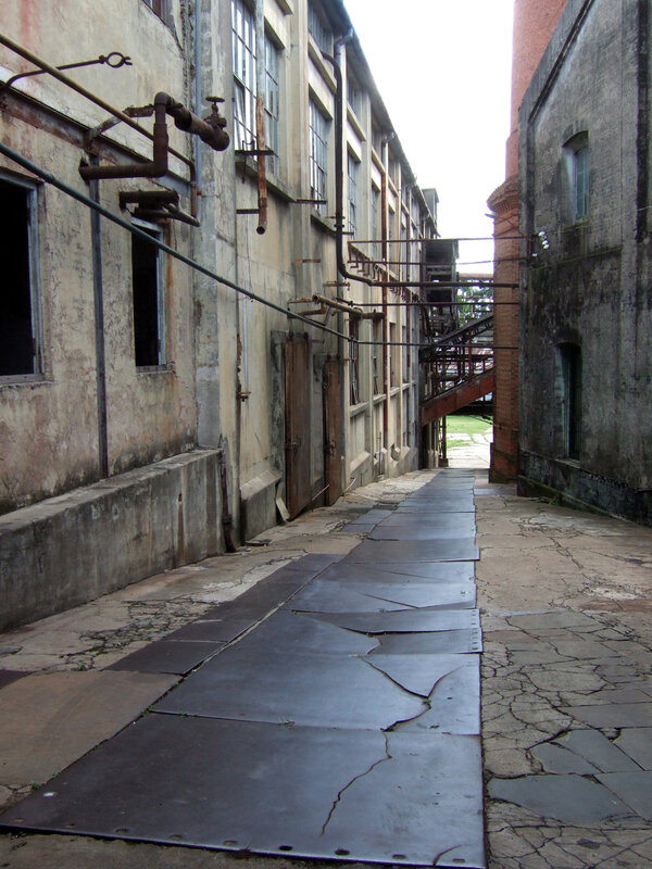 abandoned industrial alleyway