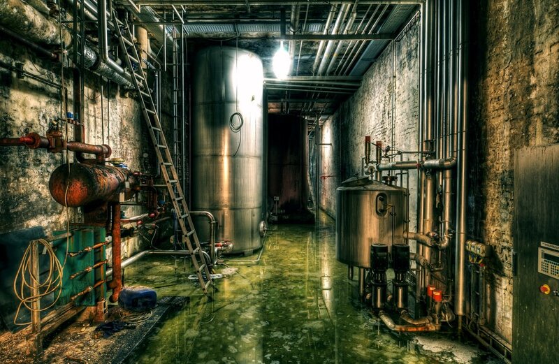 abandoned industrial basement
