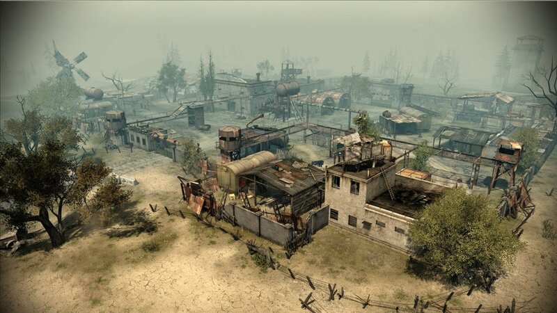 Abandoned Industrial Complex — Brown, Desolate, 3d Render, Windmill